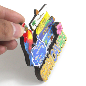 Autocollant de réfrigérateur en bois superposé personnalisé Espagne Gran Canaria Souvenir Îles <span class=keywords><strong>Canaries</strong></span> Aimant de réfrigérateur en bois 3D MDF - Product Image 4
