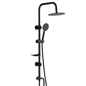 Robinetterie murale en acier inoxydable pour salle <span class=keywords><strong>de</strong></span> bain, <span class=keywords><strong>eau</strong></span> froide uniquement, avec ensemble <span class=keywords><strong>de</strong></span> <span class=keywords><strong>douche</strong></span> pluie, <span class=keywords><strong>jet</strong></span> <span class=keywords><strong>de</strong></span> massage, fonction pause douce et cartouche céramique - Product Image 1