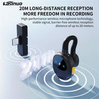 Microfono Wireless Professionale DSP con Riduzione del Rumore Kasinuo S10 2.4G, Trasmissione a Doppio Canale OTG, Design a Gancio per Orecchio, Adatto a Tutti gli Scenari