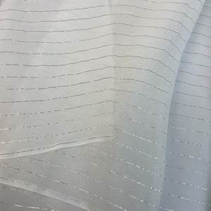 Nouvelle fabrication de tissu georgette de soie froissée, avec tissu métallique en argent, - Product Image 2