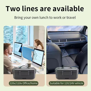 2L <b>Large</b> Capacity Car Double Electric Lunch <b>Box</b> Electric Heated Lunch <b>Box</b> Stainless Steel Portable Insulated Lunch <b>Box</b> - Product Image 4