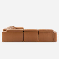 Günstiges L-förmiges Sofa-Set Modulares Knochenloses Kombiniertes Leder-Klappsofa Europäischer Stil Modernes Design für Wohnzimmer