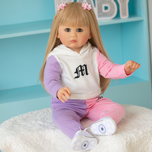 Muñeca Reborn de 68CM de tamaño grande para niños, juguete artístico coleccionable de piel con venas Visible en 3D - Product Image 5