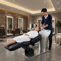 Lit de spa électrique rotatif moderne de luxe en acier inoxydable, chaise de lavage de cheveux pour hydrothérapie, pour utilisation en salle de bain
