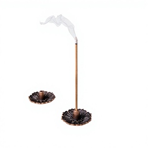 Bronze Hand-made Incense <b>Stick</b> Holder Floral Base Aromatherapy <b>Diffuser</b> Religious Use All Season Home Fragrance Stand Incense - Product Image 1