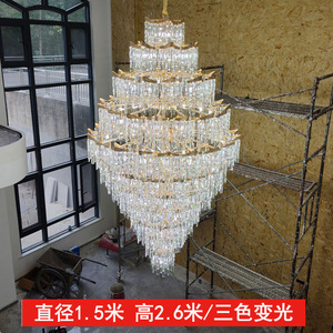 Lustre en cristal Long or classique de haute qualité pour hauts plafonds <span class=keywords><strong>Suspension</strong></span> en fer de luxe pour escalier <span class=keywords><strong>salon</strong></span> mariage - Product Image 2
