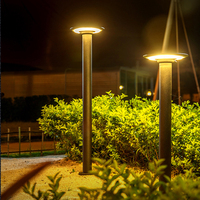 Lampe de chemin solaire intelligente IP65 étanche LED en aluminium blanc chaud Alimentation DC pour villa paysage jardin place communautaire