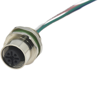 Conector M12 de 4 Pines, Código A, Cable de Soldadura de Potencia, Arnés de Cables con Conector Macho y Hembra Industrial, Conector Impermeable M12