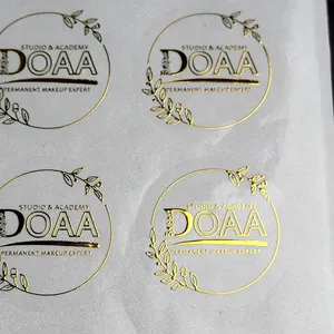 Autocollants et décalcomanies en feuille d'or Logo personnalisé Autocollant imperméable décoratif Étiquettes de produit d'impression transparentes