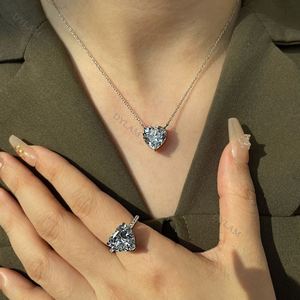 Anillos de Plata de Ley 925 Apilables para Mujer, con Circonita Cúbica Real en Forma de Corazón, Estilo Eternidad, Lujo y Moda, Venta al por Mayor, Marca Dylam - Product Image 4