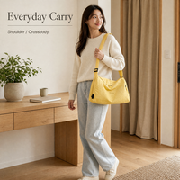 Sac bandoulière et épaule portable DICHOS style Ins, en nylon, fermeture éclair, forme boulette, couleur unie, pour usage quotidien et voyage