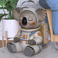 Urne funéraire personnalisée en céramique Koala Astronaute, pot de crémation minimaliste, fournitures funéraires commémoratives OEM ODM