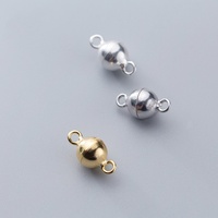 925 boucle en argent Sterling Double cercle connecter bouton aimant fermoir pour Bracelet collier bijoux bricolage ruban accessoires