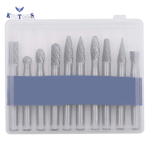 KING TOOLS 10-teiliges 6x6mm Hartmetall-Fräser-Set mit 1/4-Zoll-Schaft, Schnittdurchmesser 6mm, OEM für Schleifmaschinen/Bohrer, Einzel-/Doppelklingen - Product Image 1