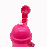 Nouveau design 500ml dessin animé mignon enfants clair sans Bpa tasse à boire Portable enfants en plastique bouteille d'eau avec sangle de paille