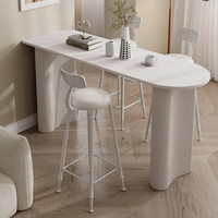Stein-Quarzit-Bartisch für den Hausgebrauch Wandmontierte Trennwand Cremefarbener Balkon-Lounge-Minibar Minimalistischer Hochbeiniger Tisch Pur