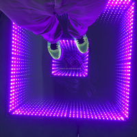 Pista de Baile LED 3D Infinity de Vidrio Templado, Iluminación RGB de 15W, Removible, con Cable, Espejo 3D, IP65, DMX512, Pista de Baile LED Starlit