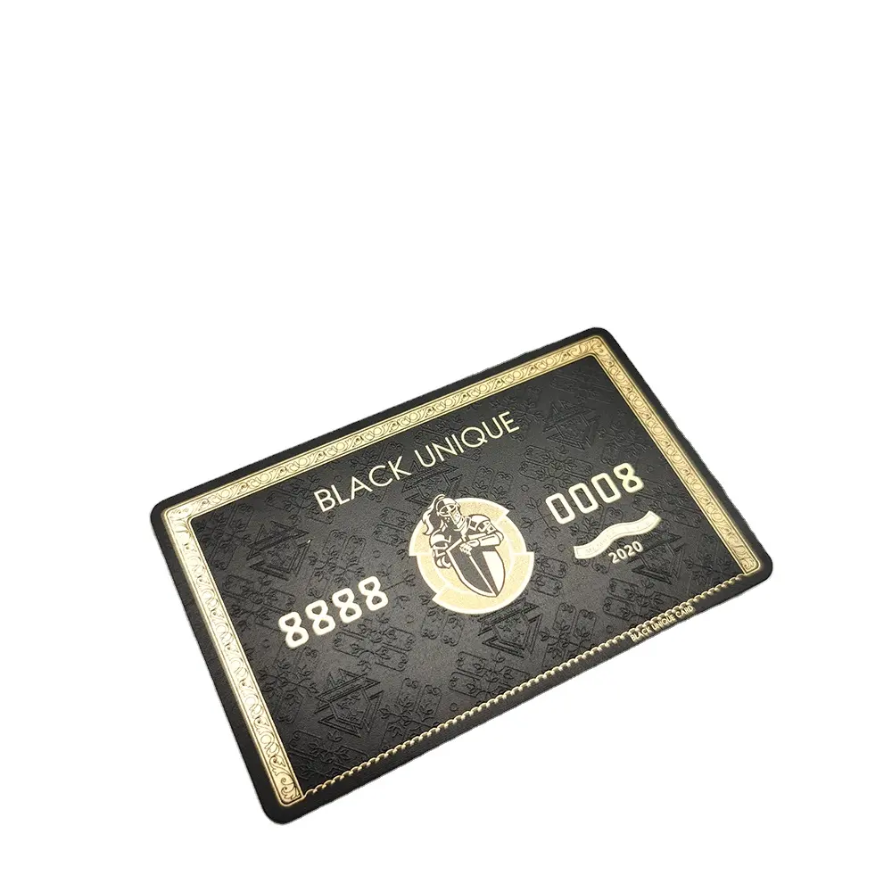 Hot Selling Custom Black Unique PVC Plastic Gold Spot UV Business Card Printing