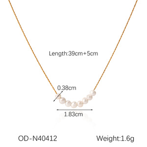 XL582 l'Popolare Gioiello in Acciaio Inossidabile, Elegante Collana di Perle in Stile Francese a Forma di Fiore - Product Image 3