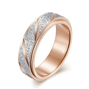 Unisex Titanium Steel Geometric <b>Ring</b> Rose Gold Color Rotating Design For Men And Women Fashion Jewelry Gift - Product Image 1