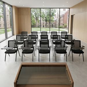 Silla de Oficina Ergonómica Moderna para Sala de Conferencias, Apilable, Plegable, de Malla, para el Hogar, Universidad, Aula y Estudiantes Universitarios XY-002B E - Product Image 3