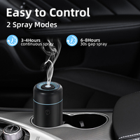 Diffuseur d'arômes de voiture avec lumière LED, humidificateur d'air ultrasonique portable USB en plastique 100ML, diffuseur d'huiles essentielles, utilisation voiture et maison, garantie 1 an
