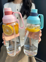 Bouteille d'eau isotherme grande capacité 60 oz avec paille, sans BPA, en PC, pour sport, gym, extérieur, voyage, à boire directement, écologique et polyvalente