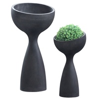Grand pot à fleurs en ciment de forme irrégulière, noir et blanc, pour intérieur et extérieur, écologique, décoratif