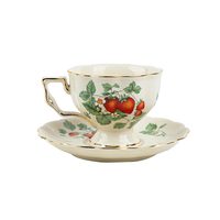 Set Kopi Bone China Motif Bunga Mawar, Set Teh Porselen Inggris, Teko Keramik, Wadah Krim, Wadah Gula, Perlengkapan Minum Teh, Teko, Cangkir Kopi, Mug Kopi