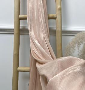 Tudung Malasio Ligero con Brillo, Hijab de Chifón Plisado Liso, Pañuelo para la Cabeza, Chal, Bufanda - Product Image 1