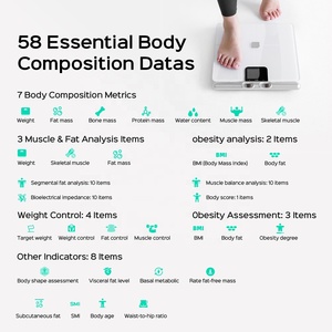 Báscula Inteligente Digital para Baño con WiFi, 8 Sensores para Análisis de Composición Corporal, Medición de Grasa, Capacidad de 180 kg, Vidrio Templado - Product Image 4