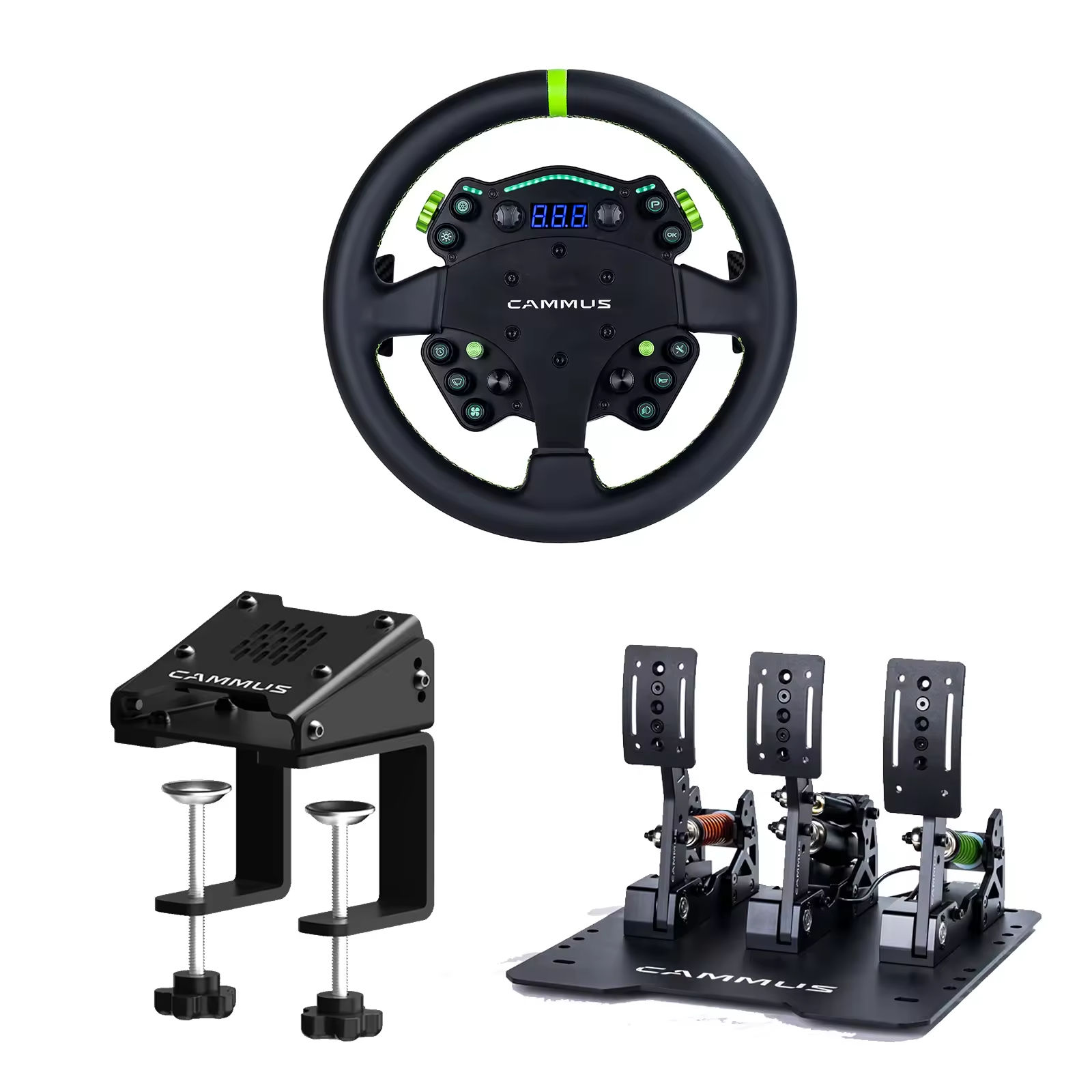 Roue C12 + Pince de bureau CS5 + Embrayage LC100 Noir