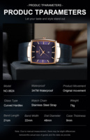 Montres à quartz originales de luxe Gohuos 8824, étanches, avec aiguilles lumineuses, pour hommes, Reloj Para Hombre, Montre Homme
