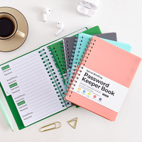 Carnet de mots de passe A6 avec couverture en PP, spirale, index par lettres, pour enregistrement des mots de passe Internet, organisateur pratique quotidien, facile à transporter