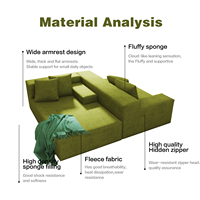 Fleece Compression Custom Combination Modulares Sofa Salon Grünes Kombination ssofa Wohnzimmer I/L-förmiges Schlafs ofa