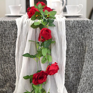 Guirlande de roses artificielles rouges en soie pour décoration de mariage, arche, jardin et fond de scène - Product Image 3