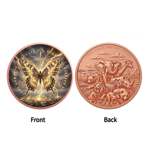 Moneda <span class=keywords><strong>de</strong></span> Desafío Redonda <span class=keywords><strong>de</strong></span> Cobre Fino .999 <span class=keywords><strong>de</strong></span> 1 oz, con Motivo <span class=keywords><strong>de</strong></span> Mariposa del Alma Mística, Runa <span class=keywords><strong>de</strong></span> Transformación Mítica y Círculo Mágico del Trueno - Product Image 2