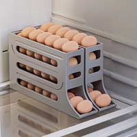 Support à œufs à 4 niveaux pour réfrigérateur, organisateur et rangement, distributeur automatique de 30 œufs, boîte à œufs roulante, économiseur d'espace, distributeur d'œufs pour cuisine