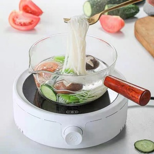 Casserole en verre borosilicaté à une poignée avec manche en bois, convient aux cuisinières à gaz et aux tables de cuisson à <span class=keywords><strong>induction</strong></span>. - Product Image 6