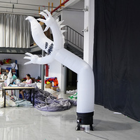 360 gonflable 4.5m de haut blanc fantôme Air ciel danseur géant publicité gonflables avec ventilateur de danseur d'air à vendre