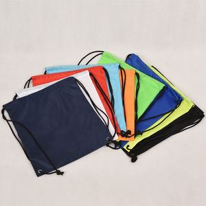 210D Polyester Bundle Pocket Custom Nylon <b>Drawstring</b> Shoulder Folding <b>Backpack</b> Sports Event Storage Bag - Product Image 4