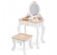 Ensemble de vanité pour enfants table et chaise vanité avec miroir comprenant plusieurs accessoires de maquillage coiffeuse de maquillage avec rangement
