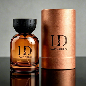 Custom Luxury Amber Round Perfume Glass <b>Bottle</b> 30ml 50ml 100ml <b>Empty</b> Pump <b>Spray</b> Crimp Perfume <b>Bottle</b> with Box Packaging - Product Image 1