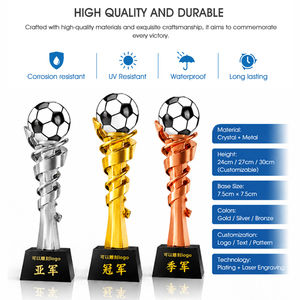 Trofeo Deportivo Personalizado Directo de Fábrica, Premio de Metal Chapado en Oro para Formación de Equipos, Regalo Corporativo Ecológico y Resistente al Óxido - Product Image 4