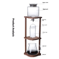 Nouveau verre à haute teneur en borosilicate 4 personnes cafetière goutte à goutte en acier inoxydable infusion à froid infusion de glace cafetière à goutte café service à thé