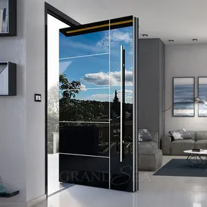 Grandsea 현대적인 디자인 장식 외부 스테인레스 스틸 문 입구 전면 메인 알루미늄 입구 문 판매