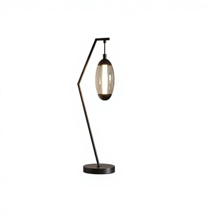 Modern Minimalist Desk Lamp Metal Base Glass Shade Black Color Warm White <b>LED</b> <b>Light</b> 2700K Indoor <b>Bedroom</b> Use Lumetal Vietnam - Product Image 1