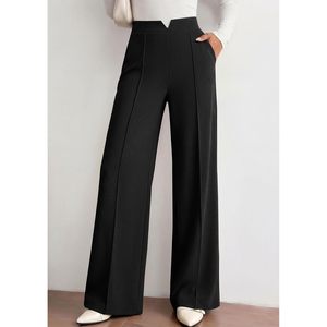 FOXA Palazzo Pants Women High Waisted Wide Leg Crepe Anti Wrinkle Pleated Dressy Work Casual <b>Trousers</b> - Product Image 5