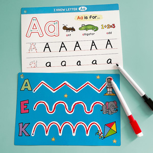 Carte per la pratica di scrittura con lettere maiuscole e minuscole dalla A alla Z, riutilizzabili, bestseller, progettate per bambini - Product Image 5