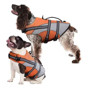 Kuoser colete salva-vidas para cachorros, colete de alta visibilidade, preservador de segurança ajustável do casaco de flutuação